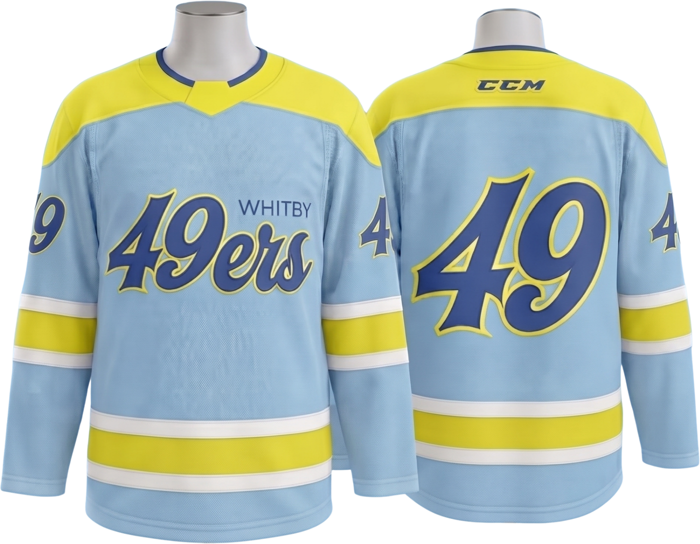 Whitby 49ers home jersey, front and back